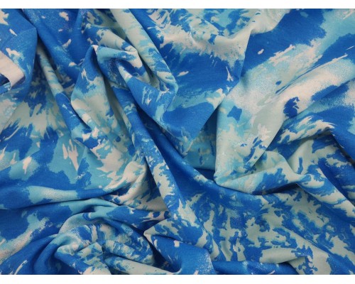 Printed Viscose Jersey Fabric - Water Splash Print